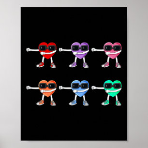 Flossing Hearts Valentines Day Floss Like A Boss B Poster