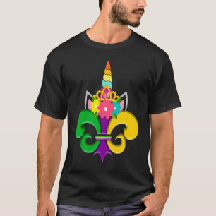 Flossing Mardi Gras Unicorn Mardi Gras Kids Girls T-Shirt
