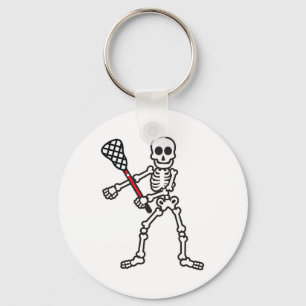 Flossing Skeleton Lacrosse Player Halloween Costum Keychain