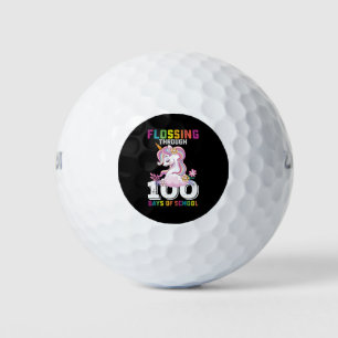 Flossing Through 100 Days of School Unicorn Golf Balls