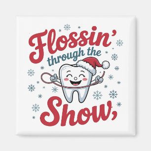 Flossing Thru the Snow Funny Xmas Christmas  Magnet