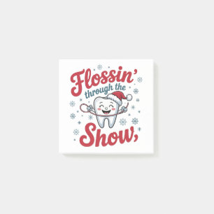 Flossing Thru the Snow Funny Xmas Christmas  Post-it Notes