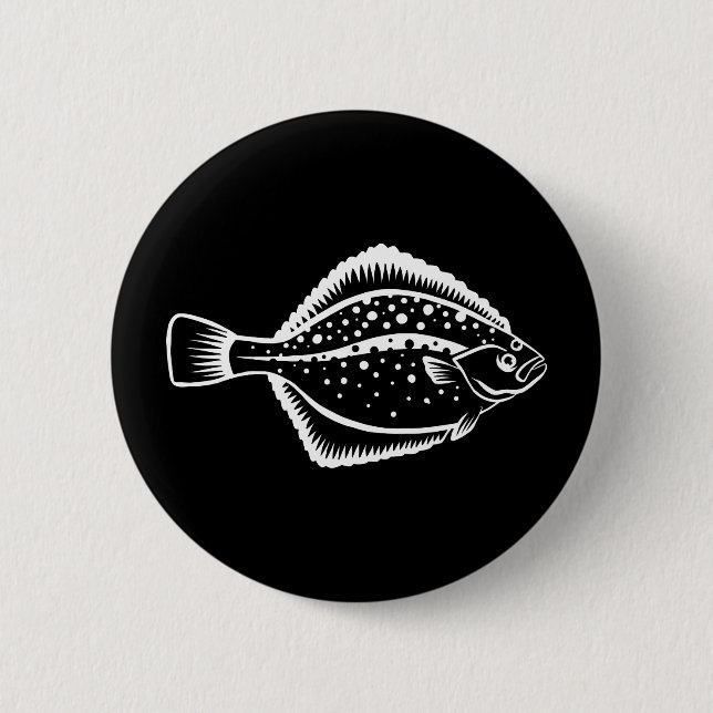Flounder 2 Inch Round Button (Front)