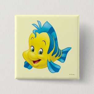 Flounder 2 Inch Square Button
