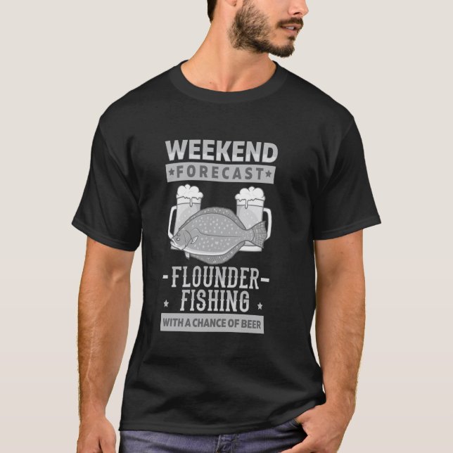 Flounder Fish Funny Animals Flatfish Fishing T-Shirt (Front)