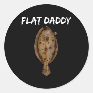 Flounder Fishing Shirts For Men And Fishermen Of A Classic Round Sticker