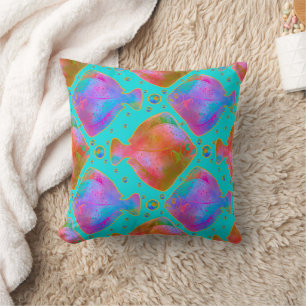 Floundering About in the Tropical Rock Pools Throw Pillow