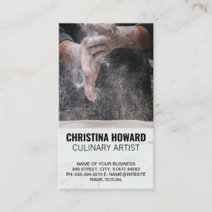 Flour   Chef Rolling Dough Business Card