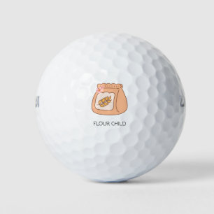 'Flour Child' Playful Twist Flour Design Humourous Golf Balls