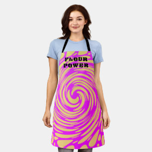 Flour Power Psychedelic Pink Yellow Apron