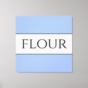 FLOUR Vintage Vibe Fun Light Blue White Stripes Canvas Print