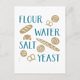 Flour Water Salt Yeast Baking Postcard