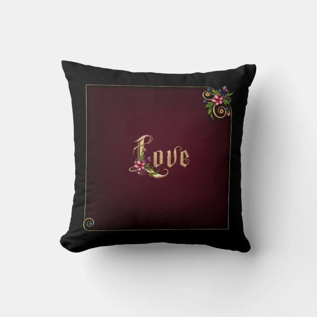 Flourina Love Verse - Customizable Throw Pillow (Front)
