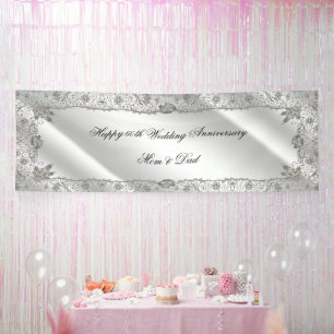 Flourish 60th Diamond Wedding Anniversary Banner