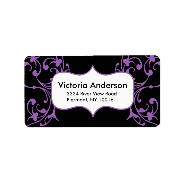 Flourish Accent Frame Return Address Labels. Label (Front)