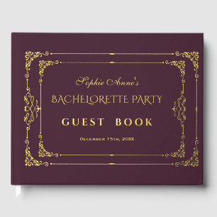 Flourish Art Deco Casino Bachelorette Party Guest Book