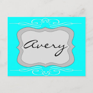 Flourish Badge in Teal Postcard