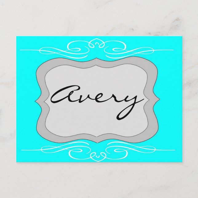 Flourish Badge in Teal Postcard (Front)