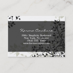 flourish; black business card