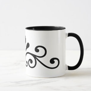 Flourish black design mug