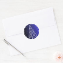 Flourish Christmas Tree Blue Return Address