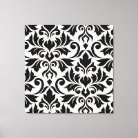 Flourish Damask Art I Black on Cream
