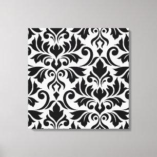 Flourish Damask Art I BW Canvas Print