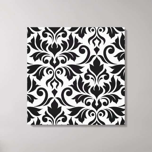 Flourish Damask Art I BW Canvas Print (Front)