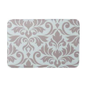 Flourish Damask Art I Taupe on Duck Egg Blue Bath Mat