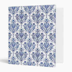 Flourish Damask Pattern - blue Binder