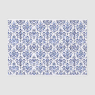 Flourish Damask Pattern - blue Tissue Paper