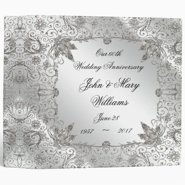 Flourish Diamond 60th Anniversary 2" Binder (Front/Spine)