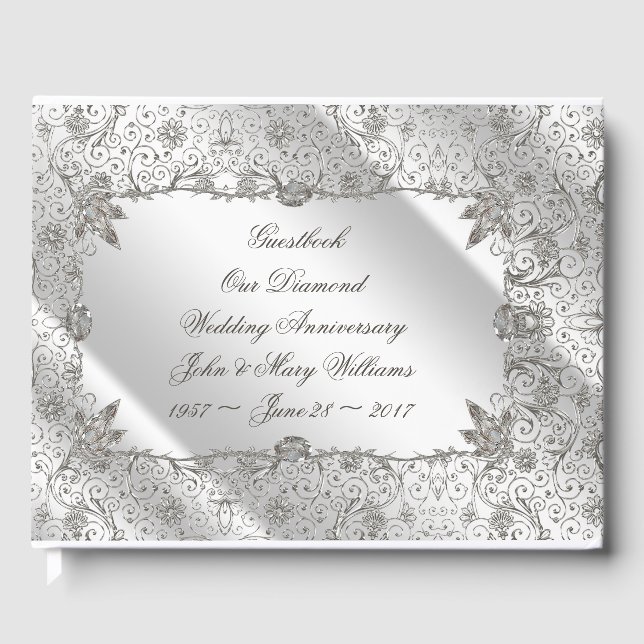 Flourish Diamond 60th Anniversary Guestbook (Front)