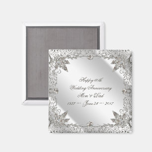 Flourish Diamond 60th Wedding Anniversary Magnet