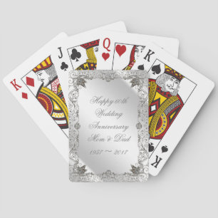 Flourish Diamond Wedding Anniversary Playing Cards