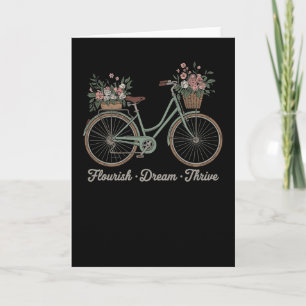 Flourish Dream Thrive Floral Bike Trump Subtle Res Card
