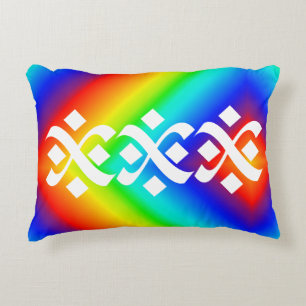 Flourish Elegant Rainbow Accent Pillow