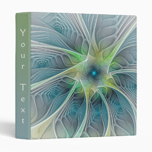 Flourish Fantasy Modern Blue Green Flower Text Binder