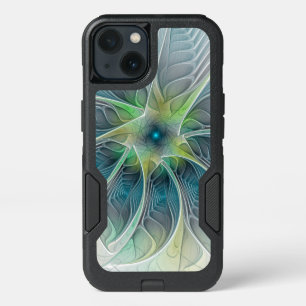 Flourish Fantasy Modern Blue Green Fractal Flower