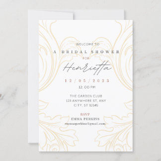 Flourish Filigree Bridal Shower Invite