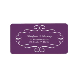 Flourish Frame Address Labels Customizable Colour