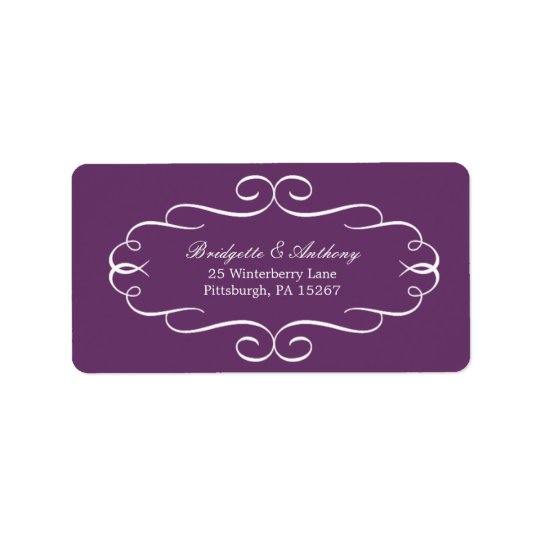 Flourish Frame Address Labels Customizable Colour