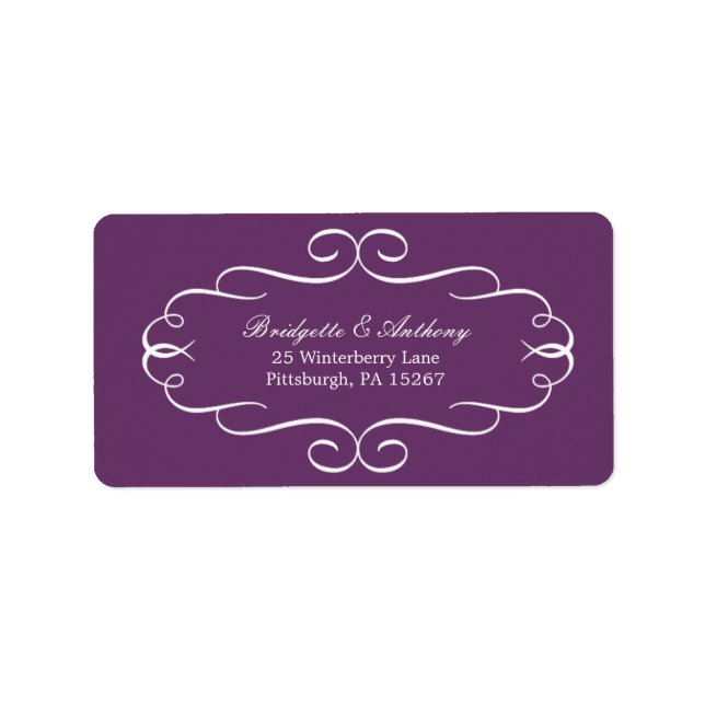 Flourish Frame Address Labels Customizable Colour (Front)