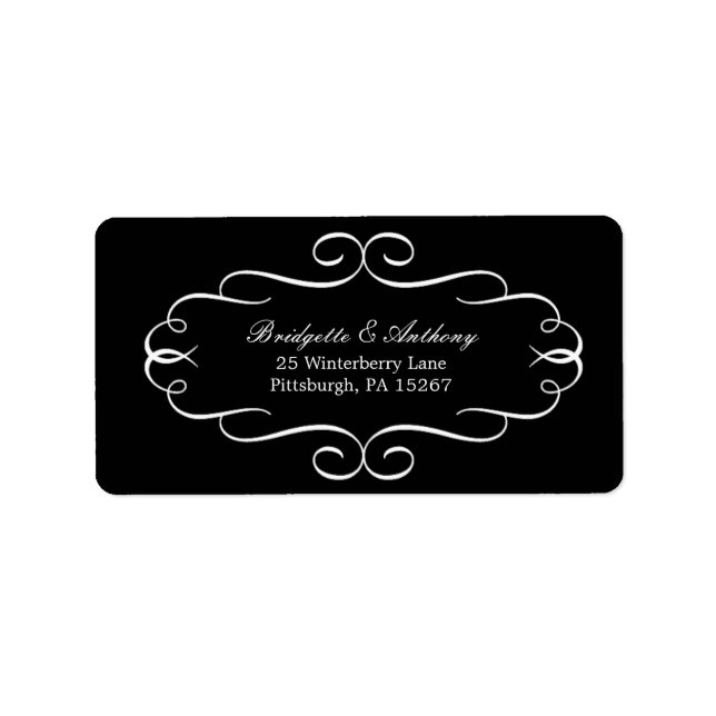 Flourish Frame Address Labels Customizable Colour (Front)