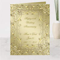 Flourish Gold 50th Wedding Anniversary 8.5x11