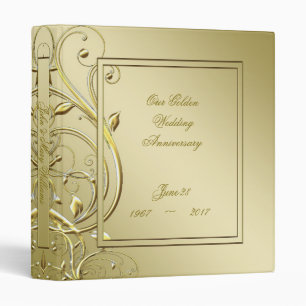 Flourish Gold 50th Wedding Anniversary Binder