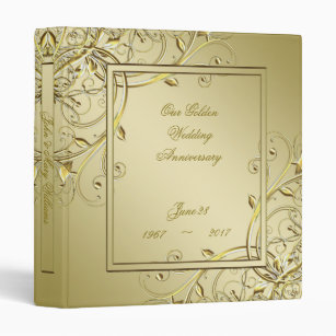 Flourish Gold 50th Wedding Anniversary Binder