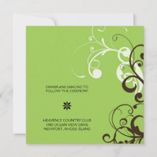 flourish; green reception invitation