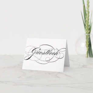Flourish Guestbook Reception Sign Holiday Card