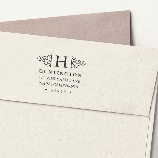 Flourish Monogram Return Address Stamp (Creator Uploaded)